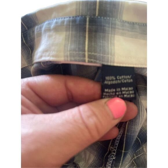 Roper Men's Blue & White Plaid Flannel Short Sleeve Buttons Down Shirt Size 2XL - Picture 5 of 13